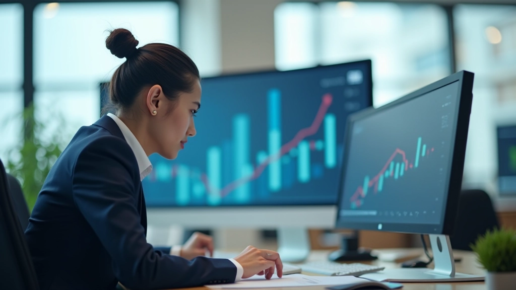 Financial advisor pointing to investment growth chart during professional consultation meeting