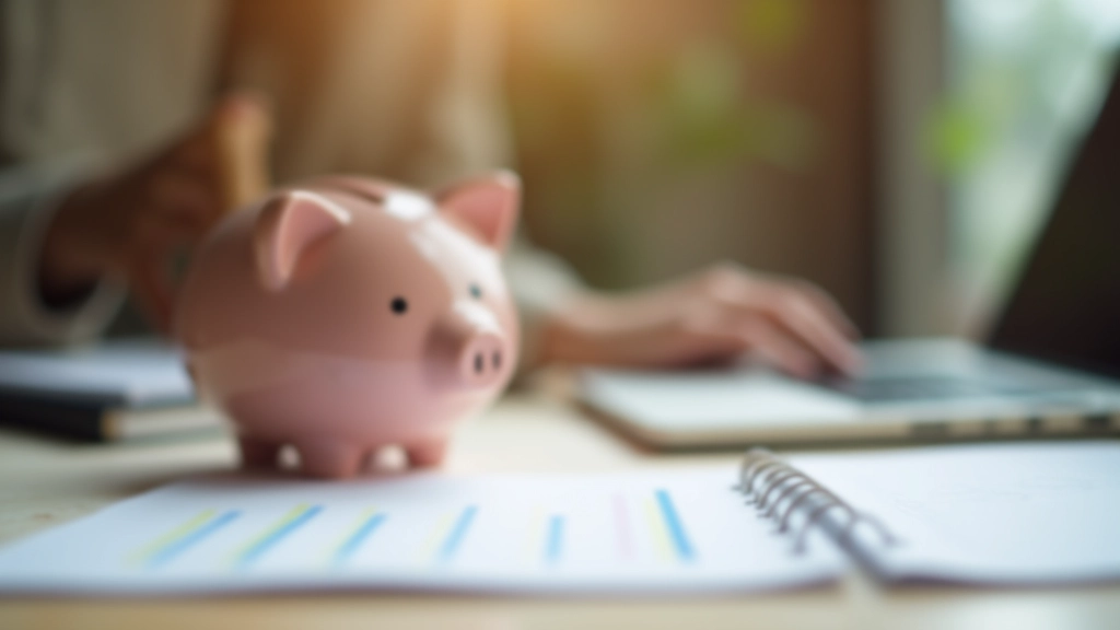 Piggy bank on desk next to investment documents and financial planning charts