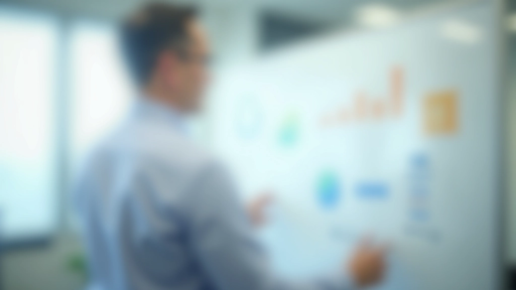 Financial advisor explaining investment types on whiteboard with charts and diagrams