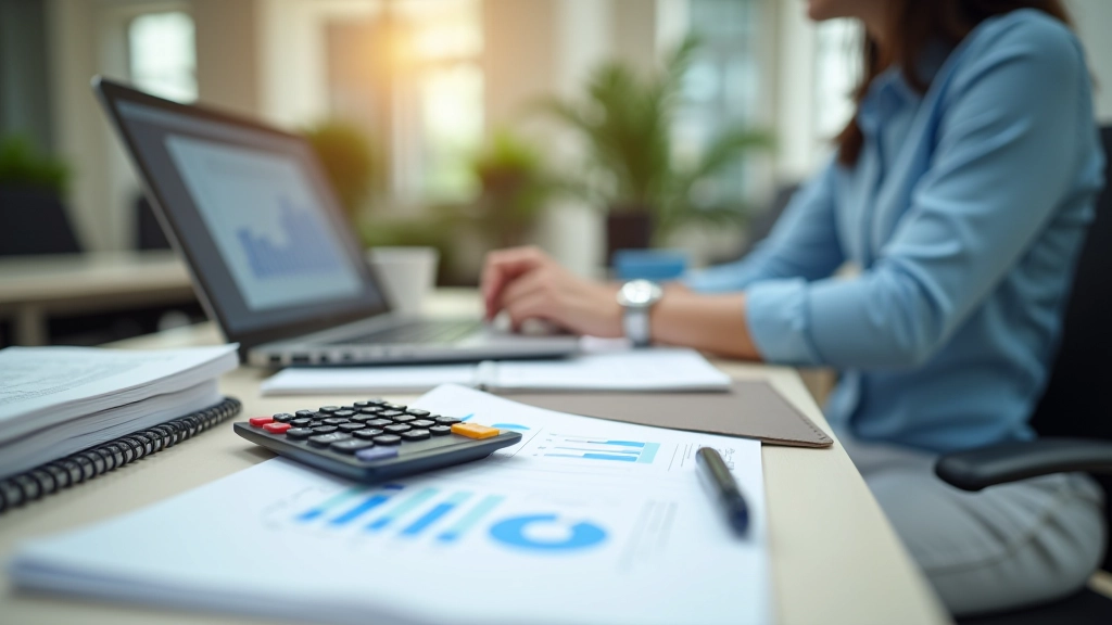 Financial planning workspace with learning materials and resources