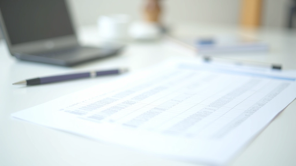 Close-up of budget planning spreadsheet with calculator and pen on office desk